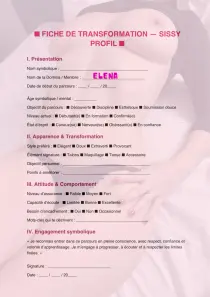 🌸 Ose découvrir ta part cachée… Remplis ta fiche de transformation et révèle la version la plus raffinée de toi-même. #SissyJourney #Transformation #Féminité #Éveil #Discipline #Elegance