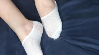 photo de la gourmandise Petite chausettes en microfibré blanche