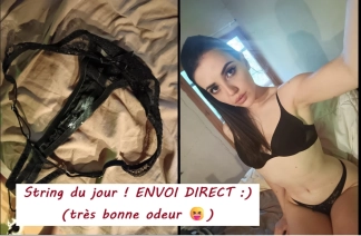 photo de la gourmandise ENVOI DIRECT ! String du jour qui sent bon la chatte😝 porté 35h +/-