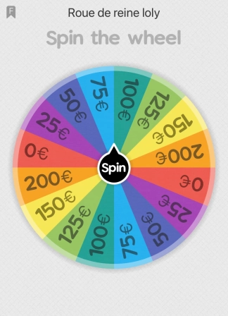 photo de la gourmandise Roue de la fortune de reine loly