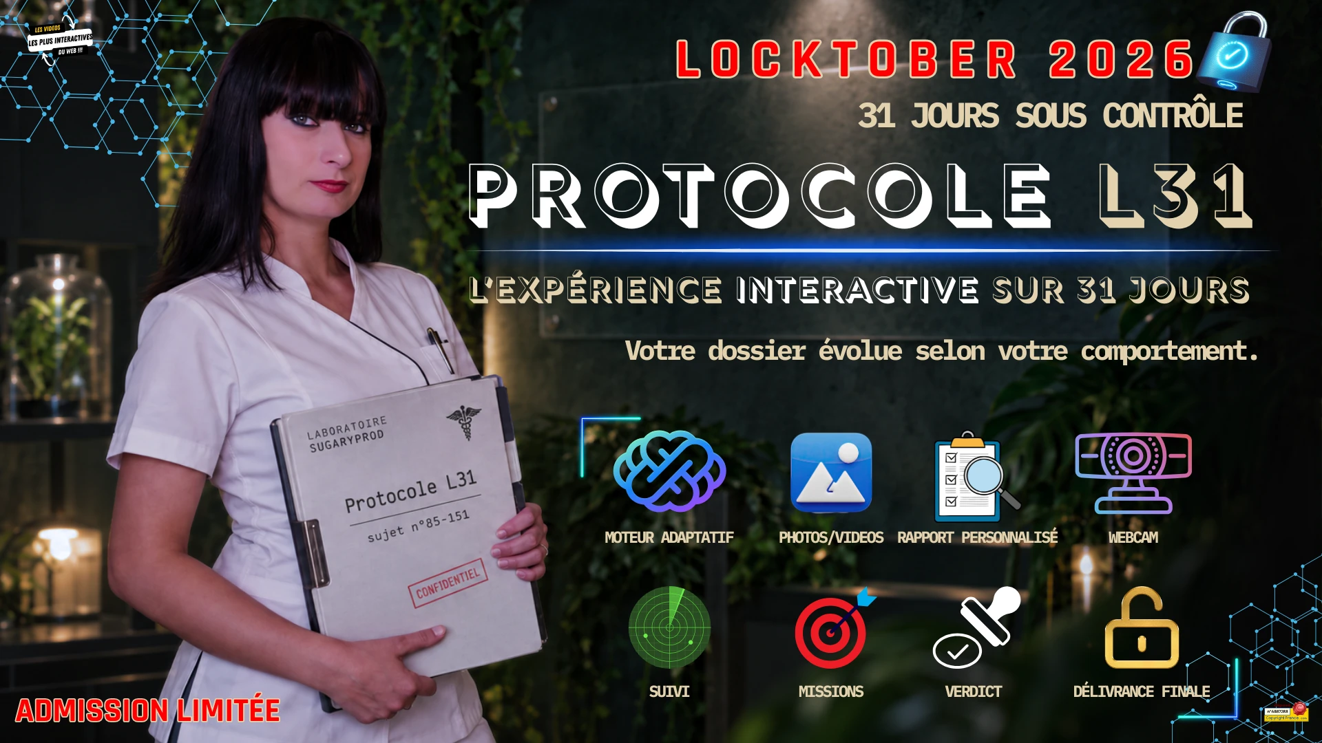 Photo de 🔒 LOCKTOBER INTERACTIF 2026 – PROTOCOLE L31 | 31 JOURS SOUS CONTRÔLE ⚠️ ADMISSIONS ANTICIPÉES L31 129 € AU LIEU DE 149 €