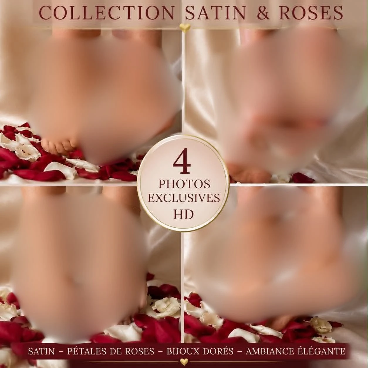 Photo de Collection satin et pétales de roses