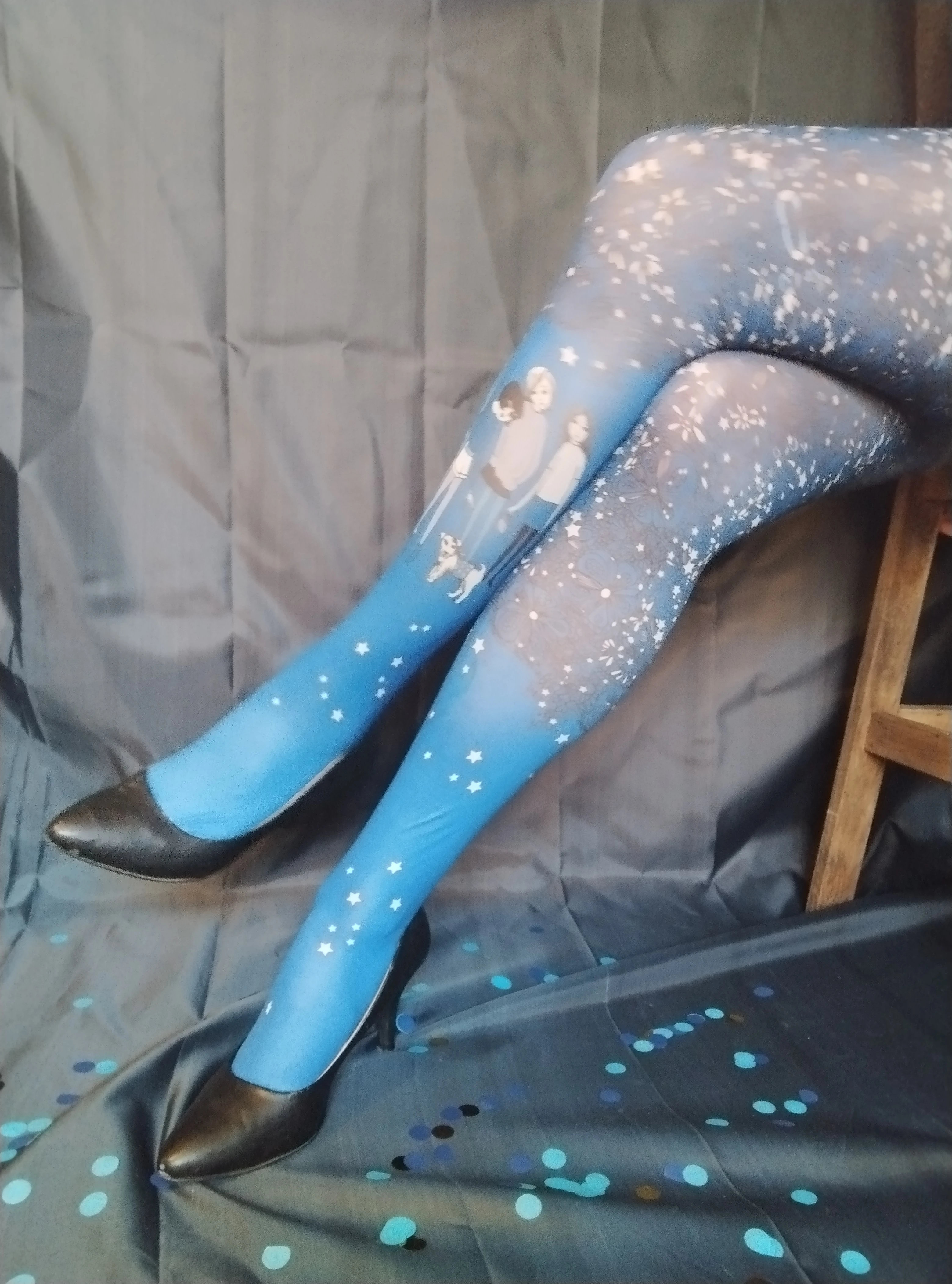 Photo de Beaucoup porté, collants fantaisie nuit étoilée