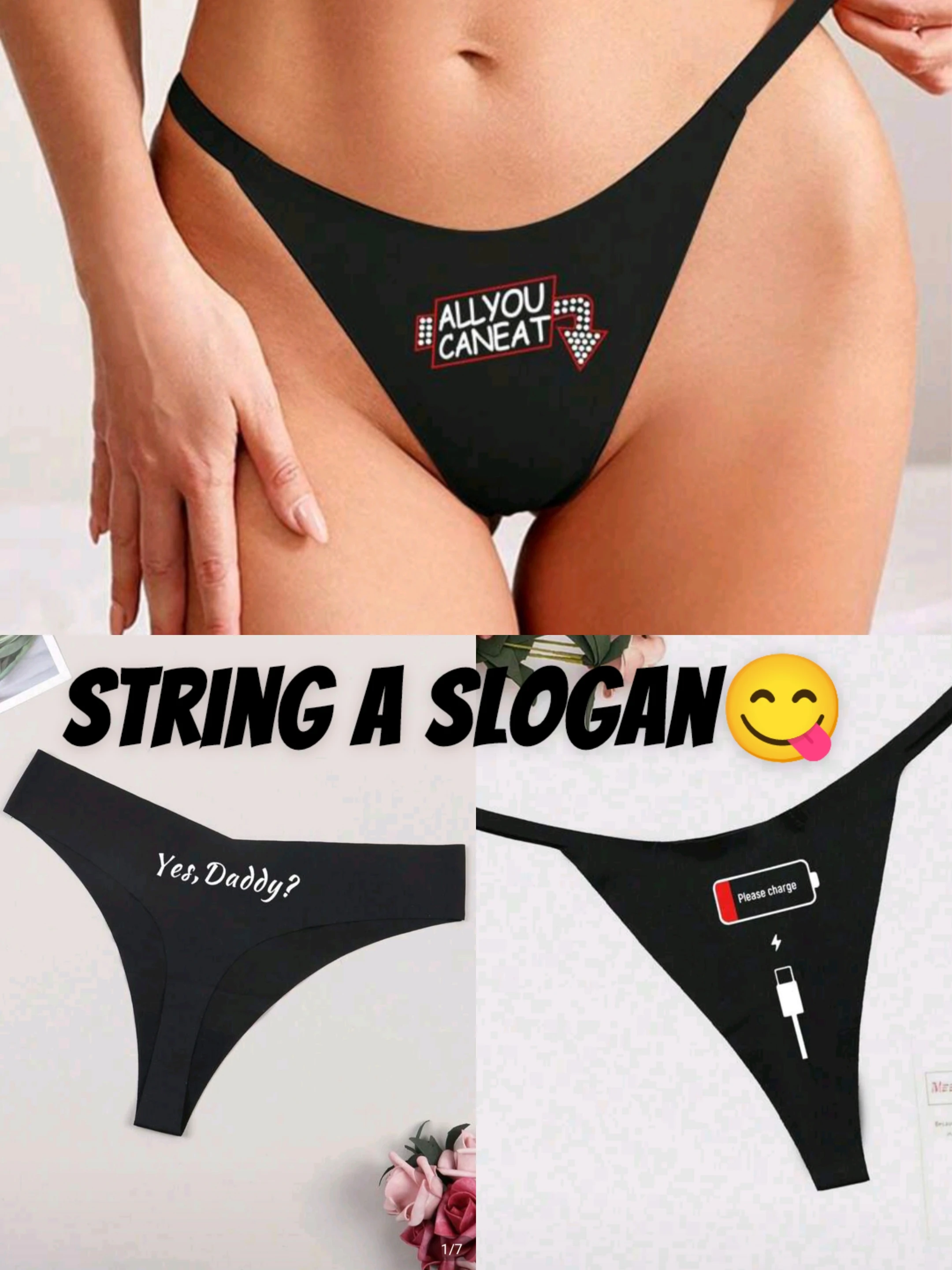 Photo de String sexy a slogan. 🗯️💣😈
