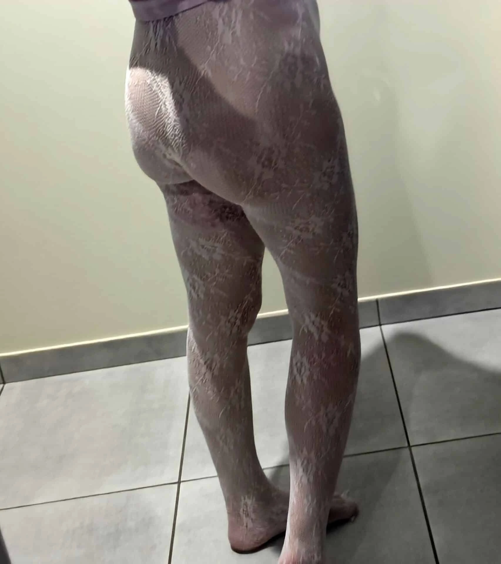 Photo de Collant Résille Maille Sexy Sans Couture blanc.
