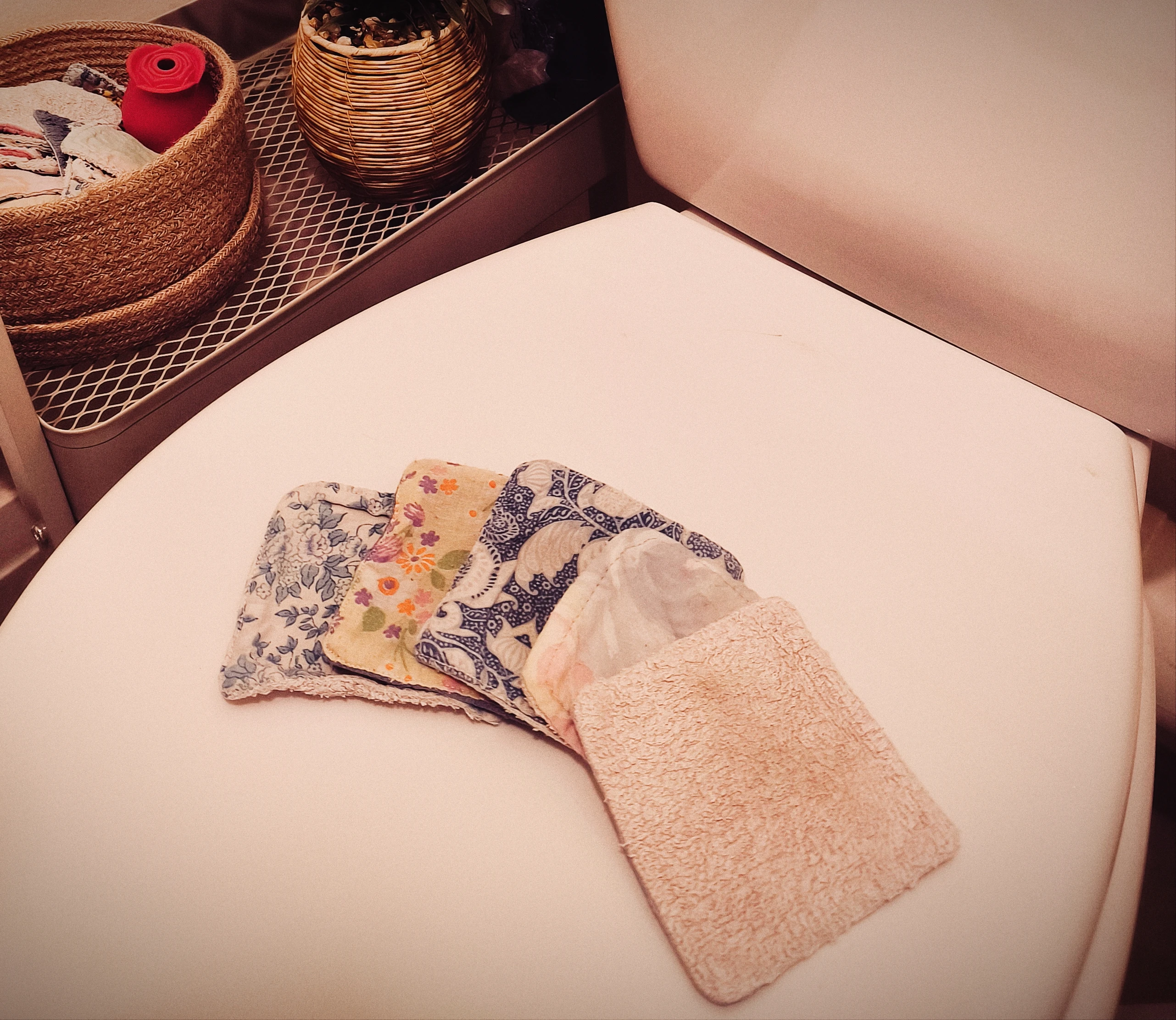 Photo de 5 lingettes lavables… 💛