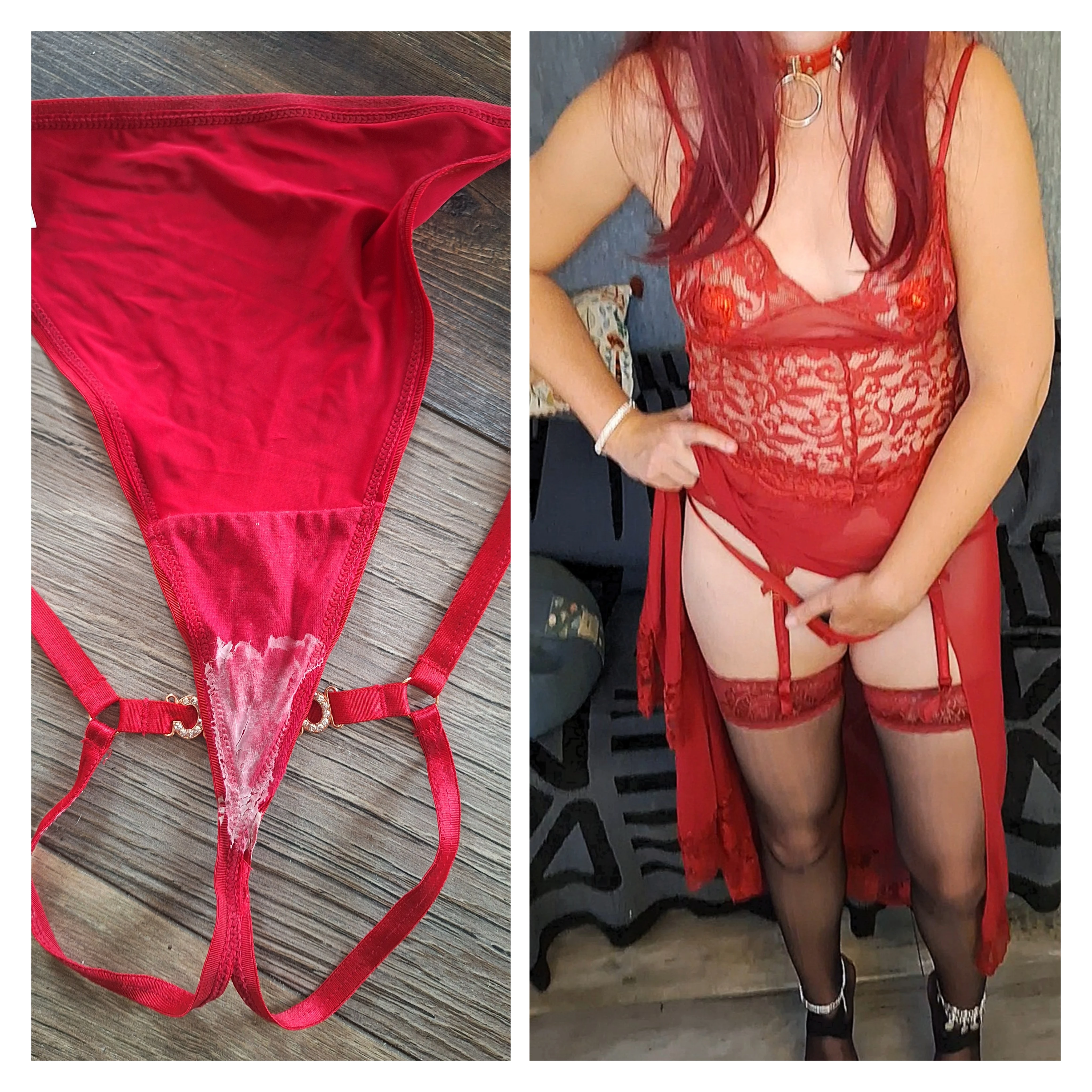 Photo de String rouge porté 1 semaine