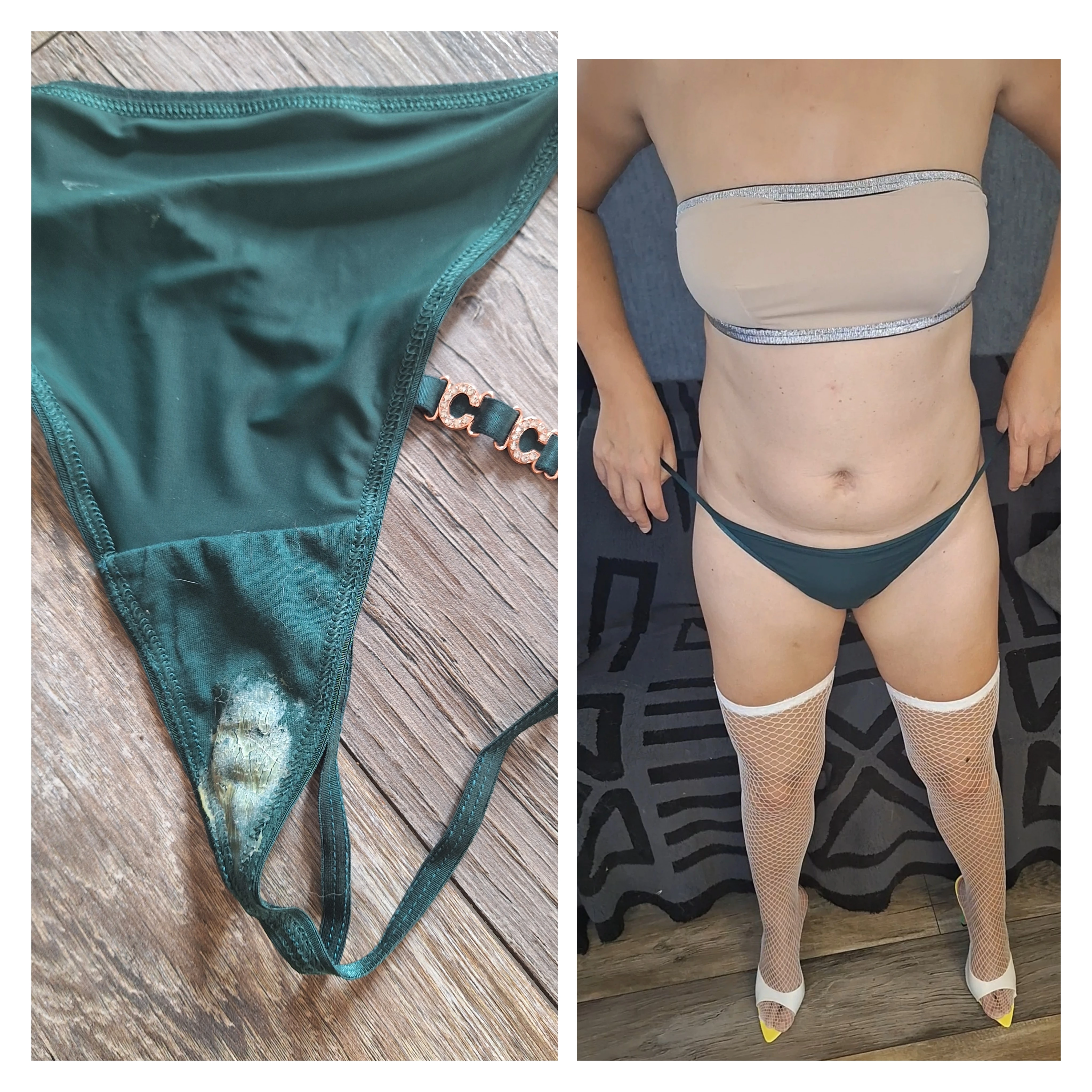 Photo de String vert porté 4 jours