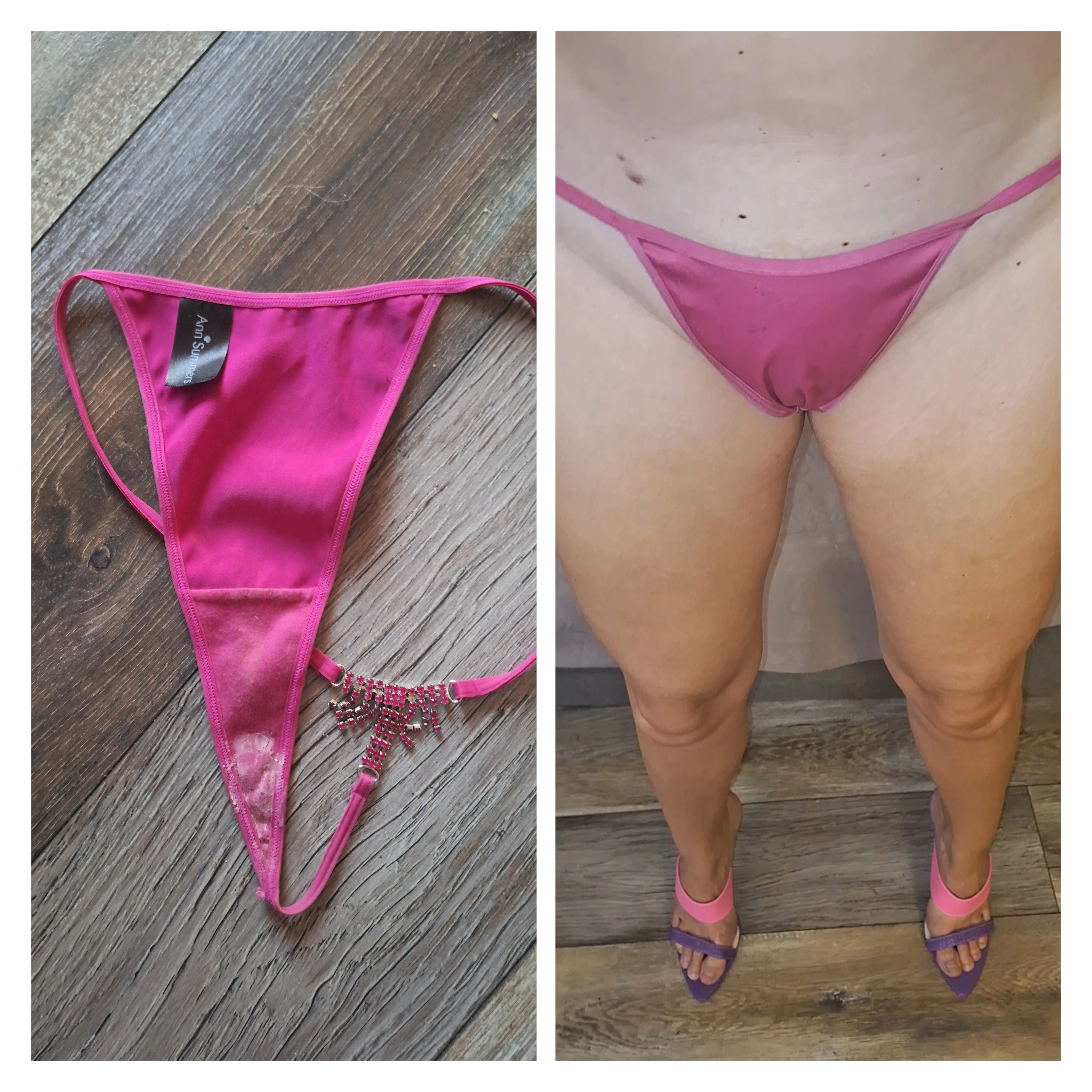 Photo de Pink jewellery G string worn 4 days