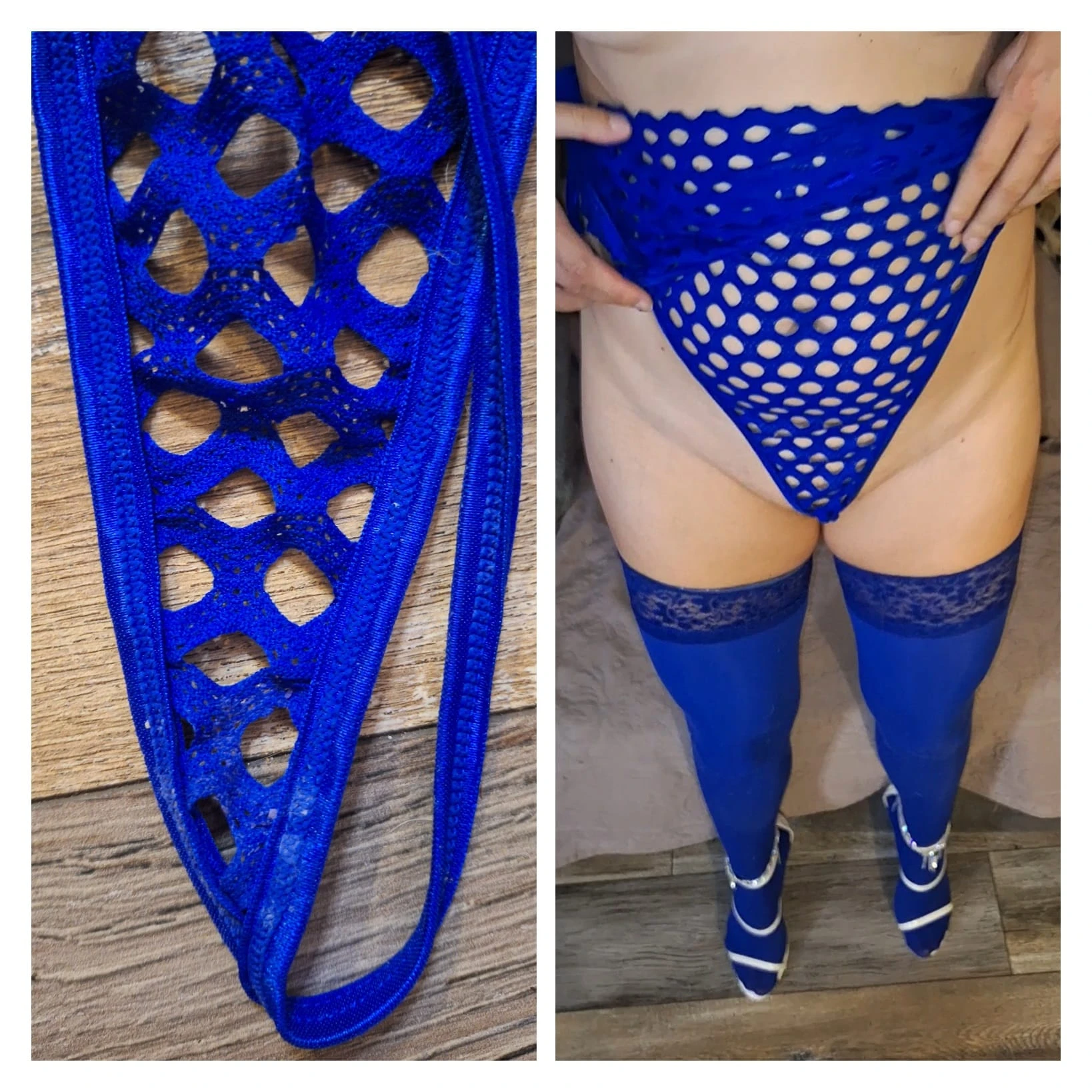 Photo de Blue fishnet bodysuit super creamy
