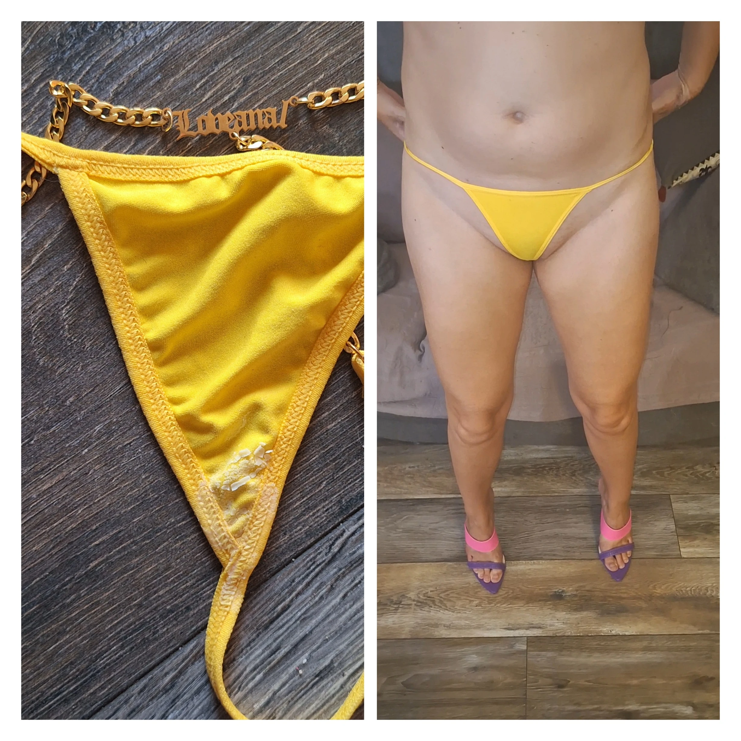 Photo de Yellow G string worn 2 days