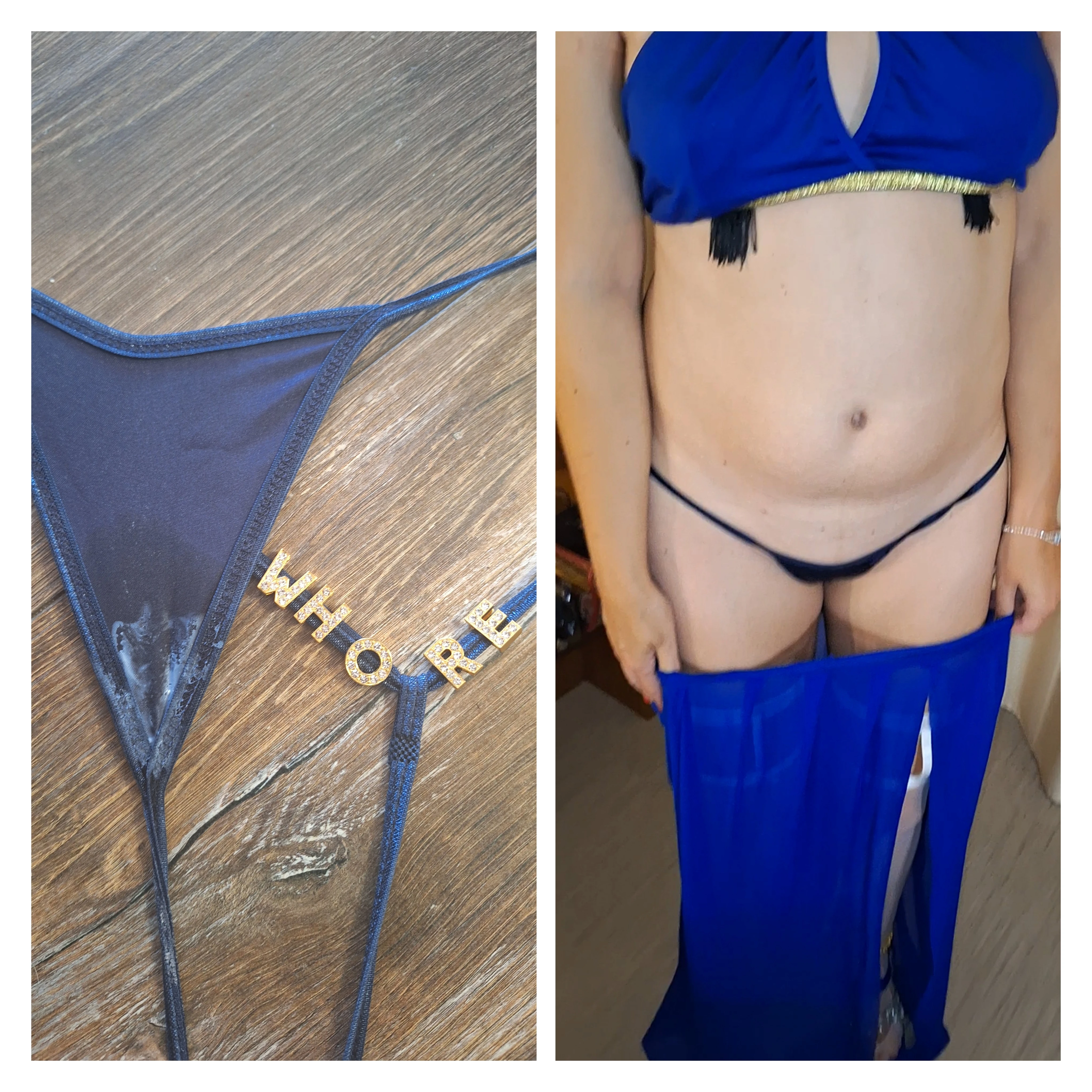 Photo de Blue thong worn for kinky party