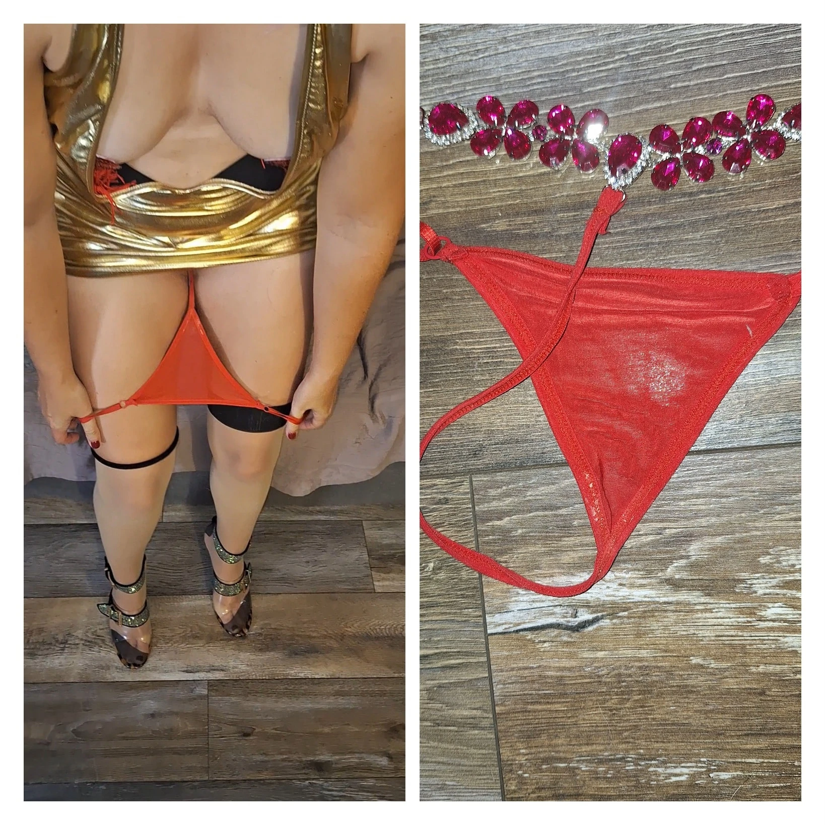 Photo de Red G string worn for 2 days