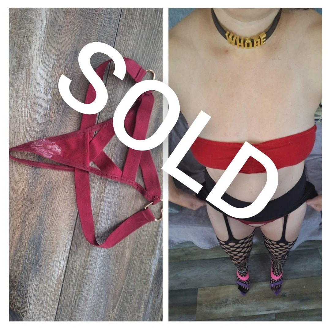 Photo de Red thong worn 5 days super creamy