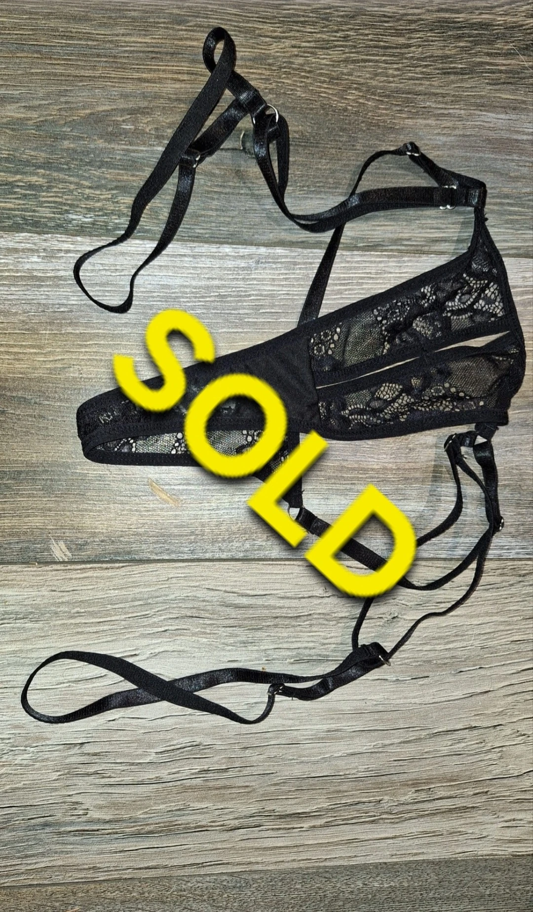 Photo de To SELL black thong with suspender worn 2...