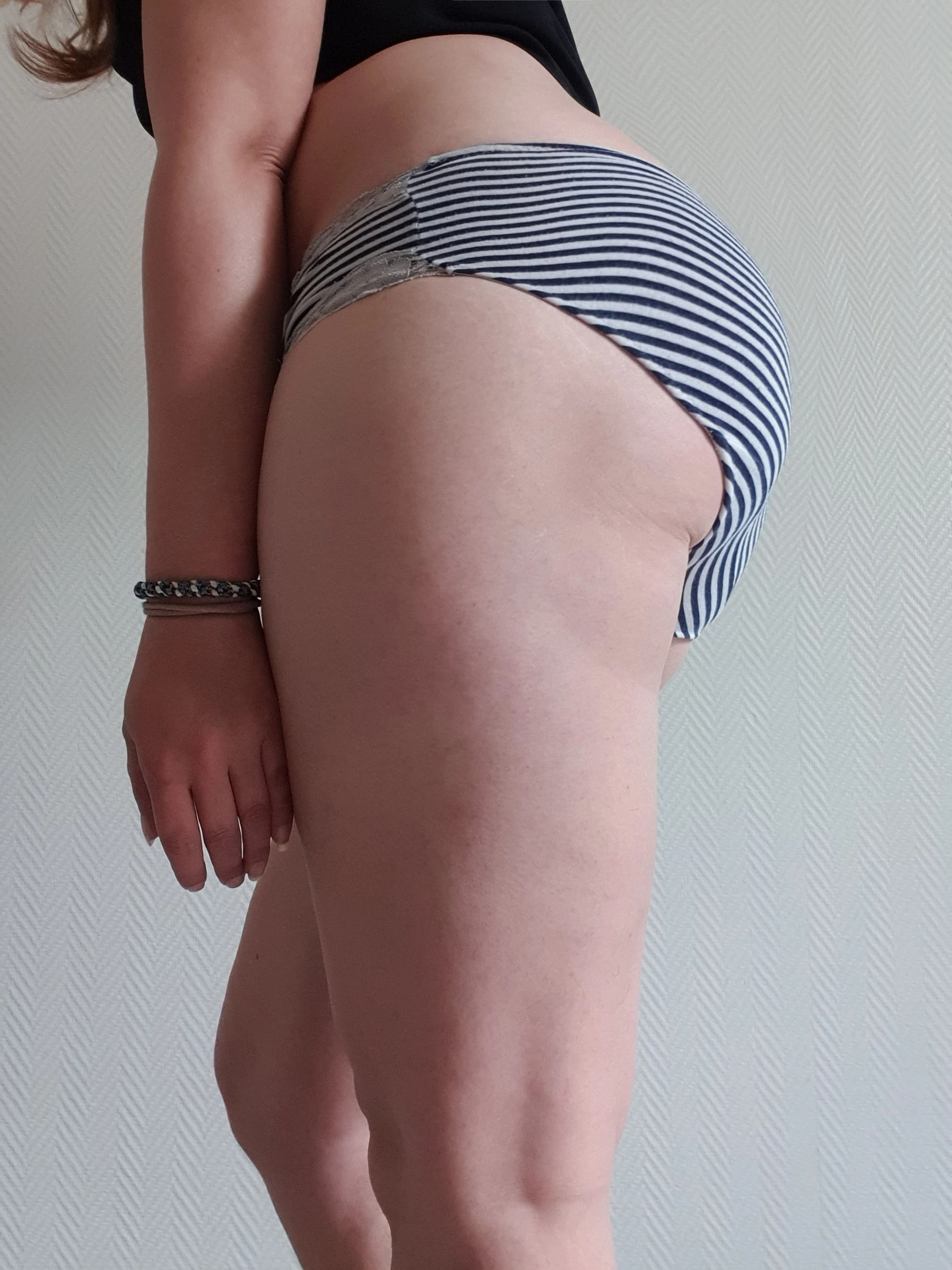Photo de Shorty en coton rayure bleu et gris