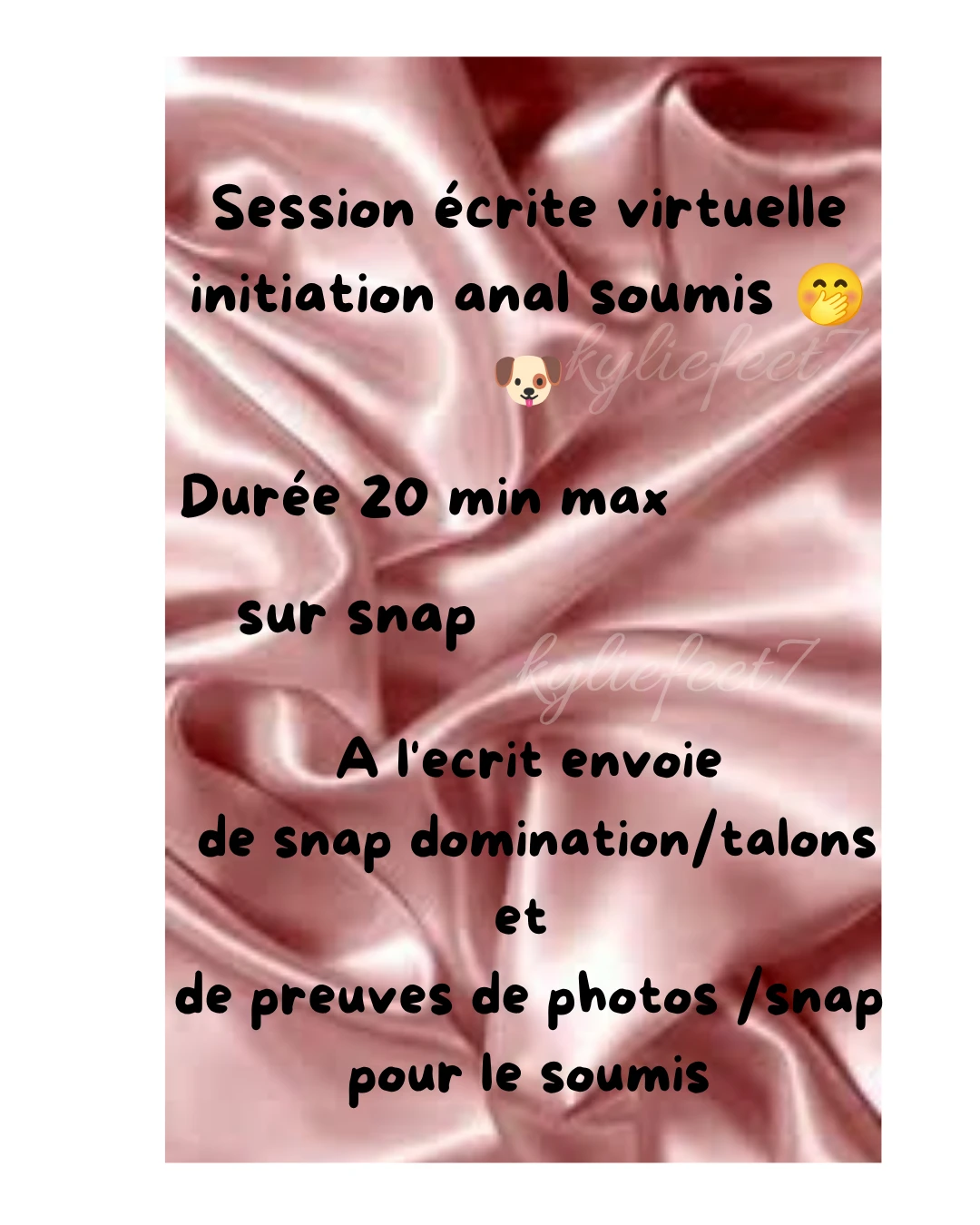 Photo de Session écrite virtuelle initiation anal soumis 🐶🔥🤭