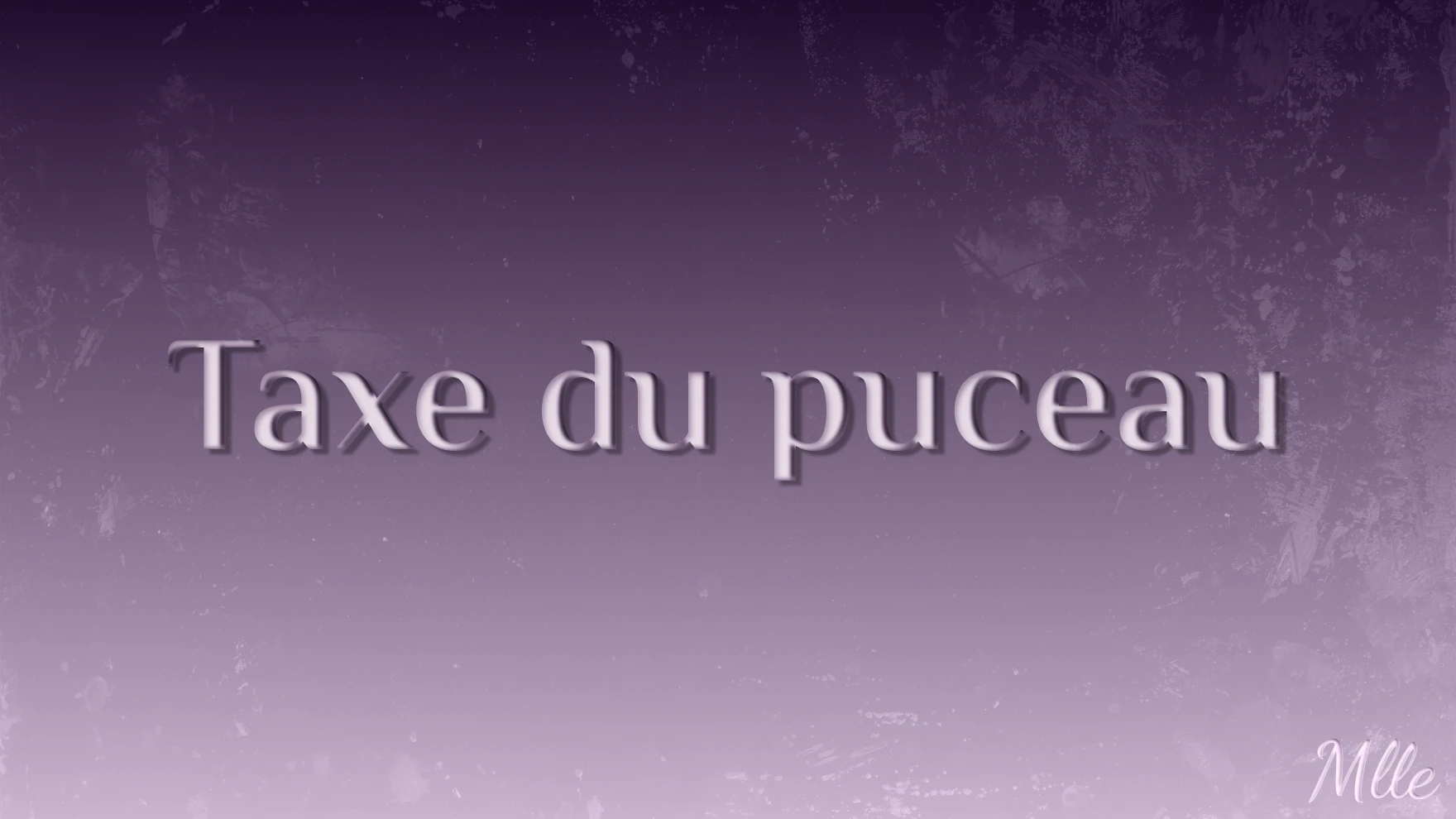 Photo de Taxe du puceau