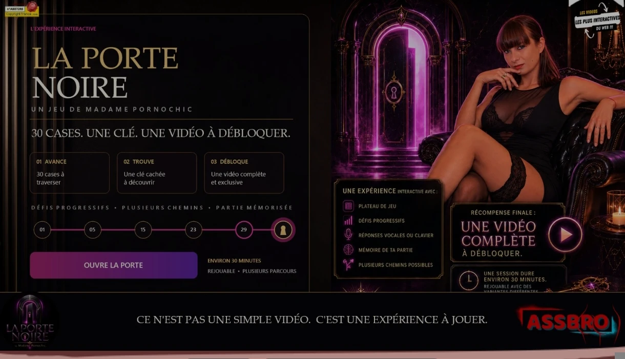 Photo de La porte noire interactive ( édition anale )30 minutes de jeux par sessions ( qui sera differente a chaque fois ) + 10 minutes de vidéo JOI anal a debloquer