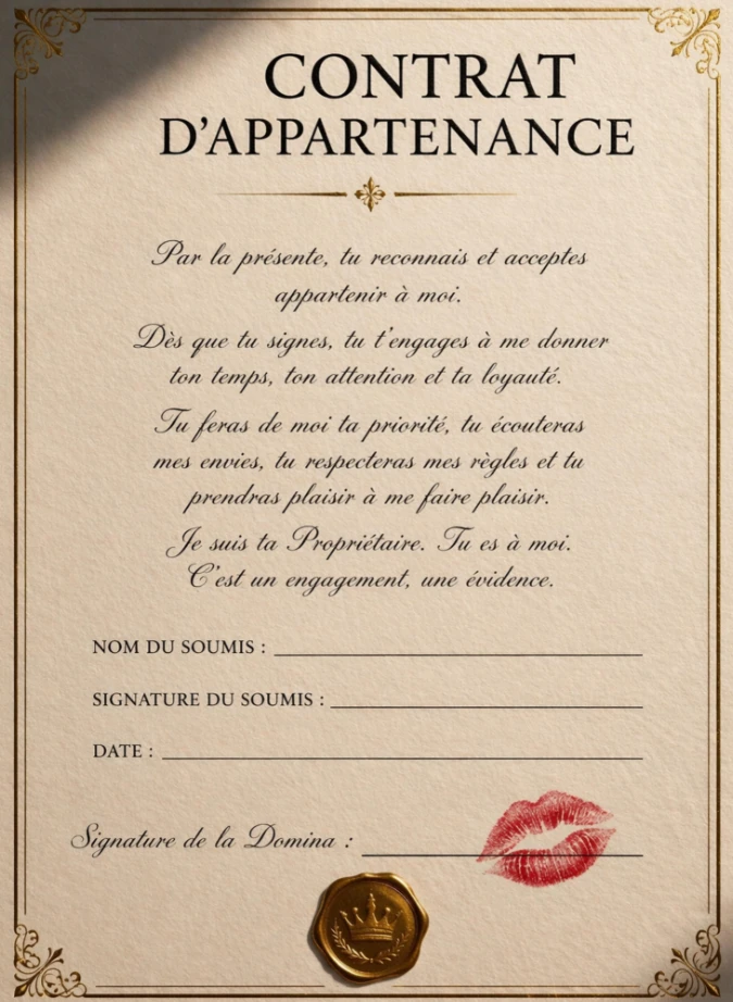 Photo de Contrat d'appartenance 1 mois
