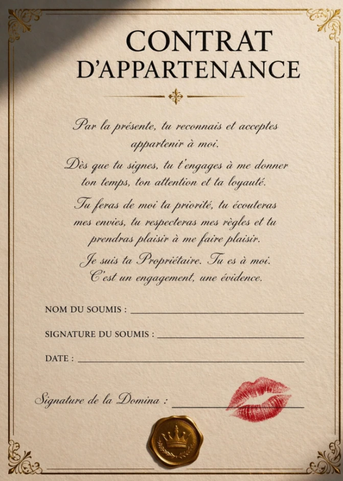 Photo de Contrat d'appartenance 3 mois